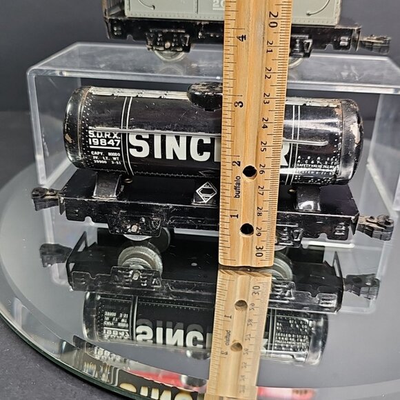 Marx Tin Sinclair Oil Train Car And Caboose NYC 20102 2pcs Gauge O Made In USA - Picture 4 of 11
